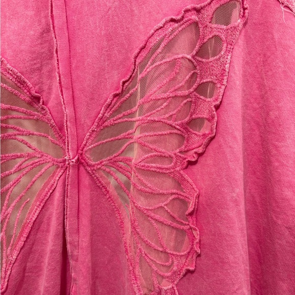 J. Her - Mineral Wash Butterfly Hoodie/ Shacket - Picture 5 of 14